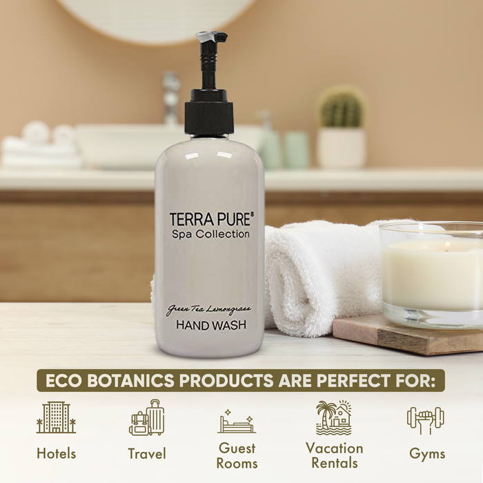 Terra Pure Green Tea Hand Wash | Spa Collection | Hotel Amenities in Pump Bottle | 10.14 oz. / 300 ml (Single Bottle)