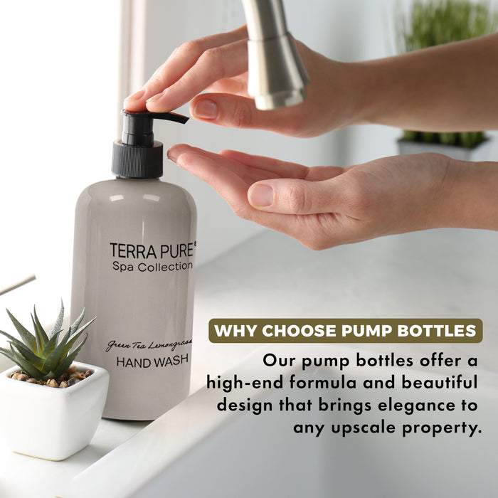 Terra Pure Green Tea Hand Wash | Spa Collection | Hotel Amenities in Pump Bottle | 10.14 oz. / 300 ml (Single Bottle)