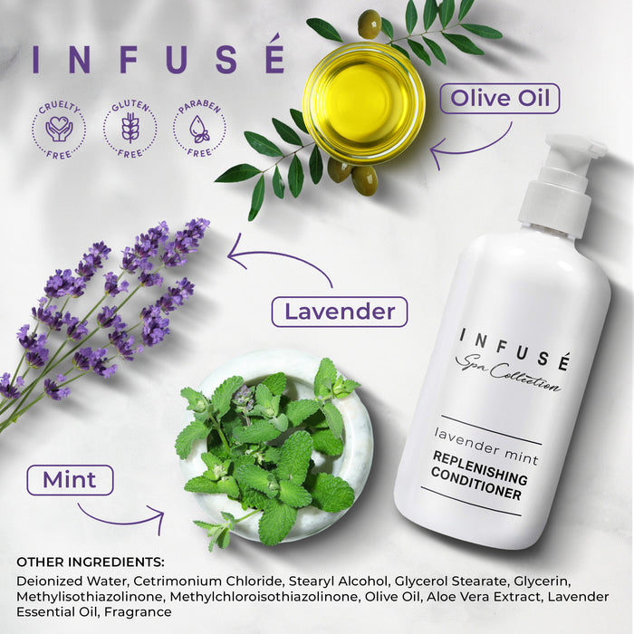 Infuse Lavender Mint Conditioner | Spa Collection | Hotel Amenities in Pump Bottle | 10.14 oz. / 300 ml (Single Bottle)