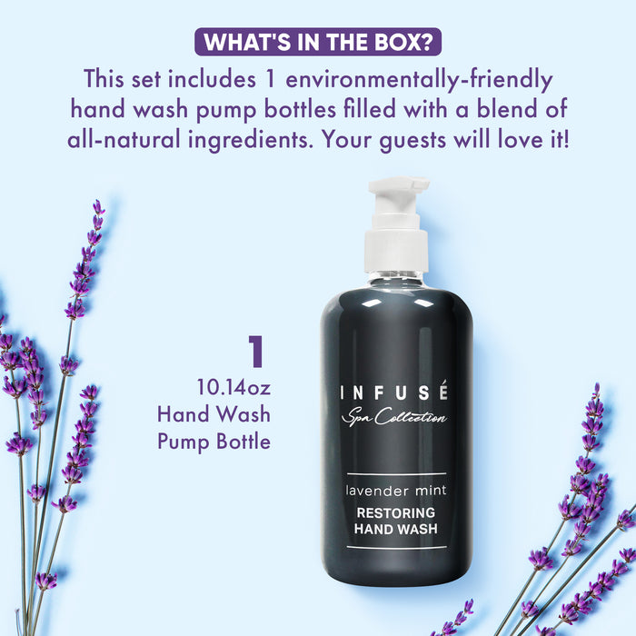 Infuse Lavender Mint Hand Wash | Spa Collection | Hotel Amenities in Pump Bottle | 10.14 oz. / 300 ml (Single Bottle)