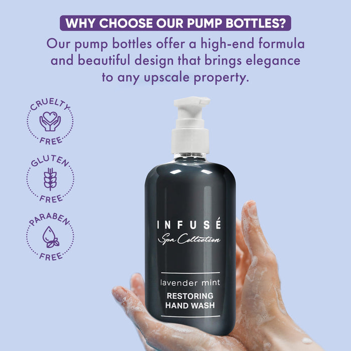 Infuse Lavender Mint Hand Wash | Spa Collection | Hotel Amenities in Pump Bottle | 10.14 oz. / 300 ml (Case of 12)