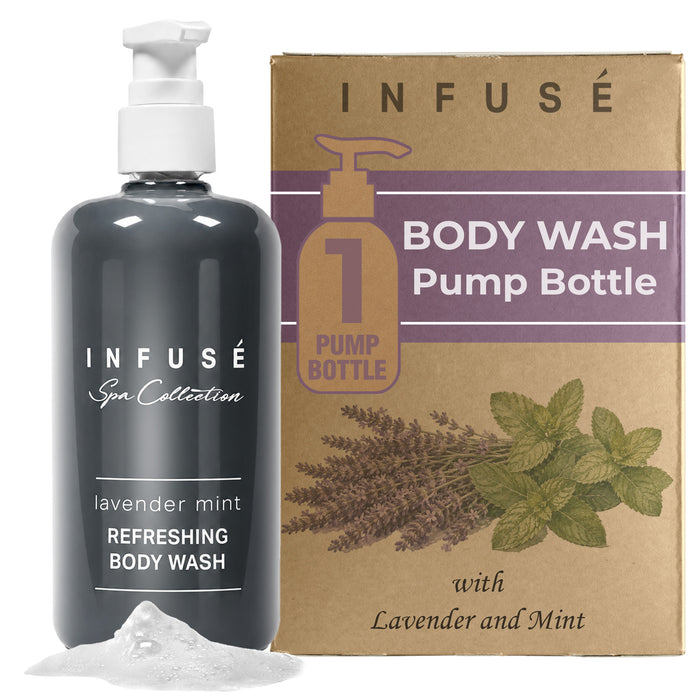 Infuse Lavender Mint Body Wash | Spa Collection | Hotel Amenities in Pump Bottle | 10.14 oz. / 300 ml (Single Bottle)