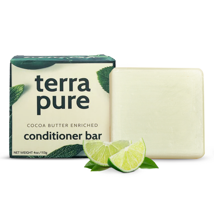 Terra Pure Conditioner Bar | Cocoa Butter Enriched by 1-Shoppe | Plastic Free, Soap Free, Vegan, Plant Based, Sustainable, Eco-Friendly, & Zero Waste