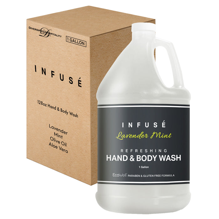 Hand/Body Wash | Infuse Lavender Mint Hotel | 1 Gallon | For Hospitality & Vacation Rentals to Refill Dispensers | (Single Gallon)