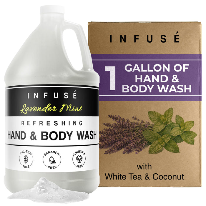 Hand/Body Wash | Infuse Lavender Mint Hotel | 1 Gallon | For Hospitality & Vacation Rentals to Refill Dispensers | (Single Gallon)