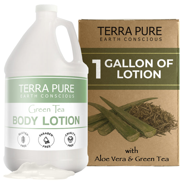 Terra Pure Green Tea Hotel Body Lotion | 1 Gallon | For Hospitality & Vacation Rentals to Refill Dispensers | (Single Gallon)