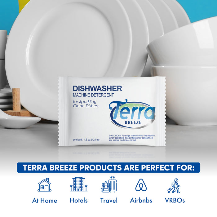 Terra Breeze Automatic Dishwasher Detergent Powder,1.5 oz. Individually Wrapped Packets (50 packs)