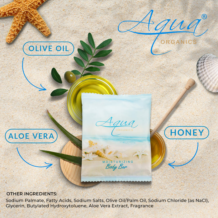 Aqua Organics Bar Soap, Travel Size Beach Hotel Amenities, 1 oz (Case of 500)