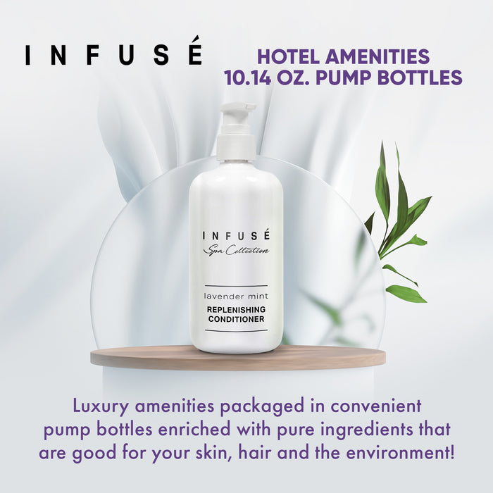 Infuse Lavender Mint Conditioner | Spa Collection | Hotel Amenities in Pump Bottle | 10.14 oz. / 300 ml (4 Bottles)