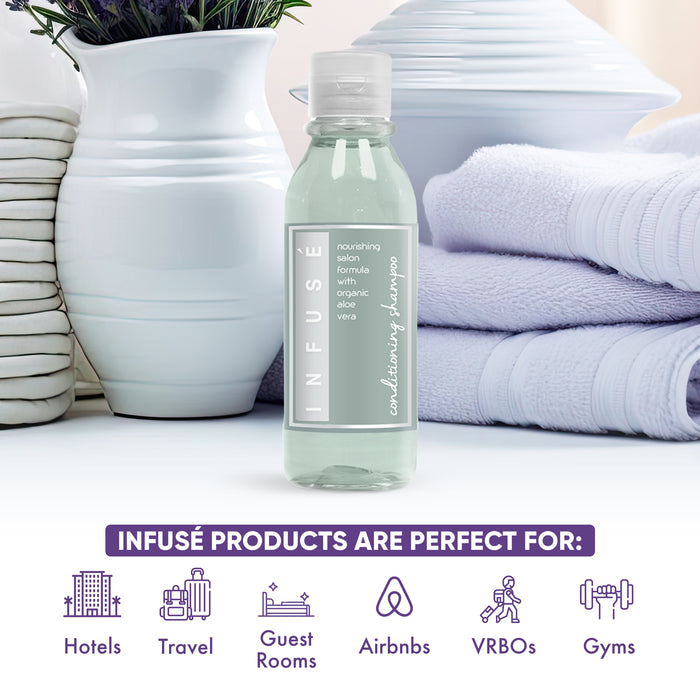 Infuse Lavender Mint Conditioning Shampoo | Made in the USA | Hotel Size Toiletries Bulk | Travel-Size 1.25 oz (Case of 240)