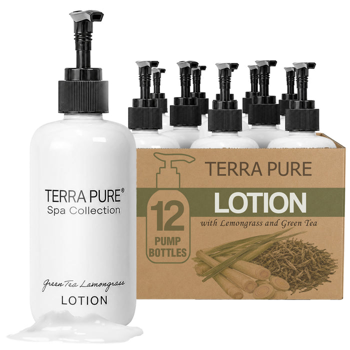 Terra Pure Lotion | Spa Collection | Hotel Amenities in Pump Bottle | 10.14 oz. / 300 ml (Case of 12)