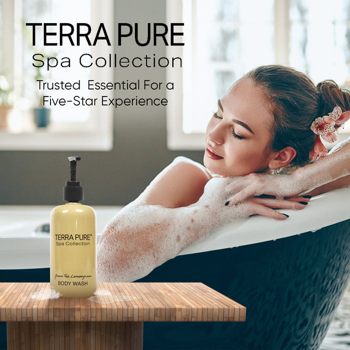 Terra Pure Body Wash | Spa Collection | Hotel Amenities in Pump Bottle | 10.14 oz. / 300 ml (Case of 12)