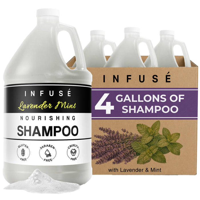 Shampoo | Infuse Lavender Mint Hotel | 1 Gallon | For Hospitality & Vacation Rentals to Refill Dispensers | (4 Gallons)
