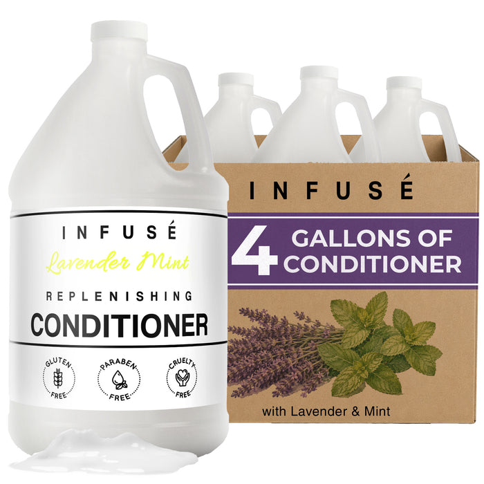 Infuse Lavender Mint Hotel Conditioner | 1 Gallon | For Hospitality & Vacation Rentals to Refill Dispensers | (4 Gallons)