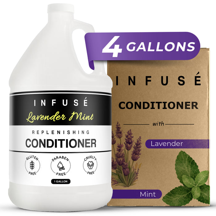 Terra Pure Infuse Lavender Mint Hotel Conditioner | 1 Gallon | For Hospitality & Vacation Rentals to Refill Dispensers | (4 Gallons)