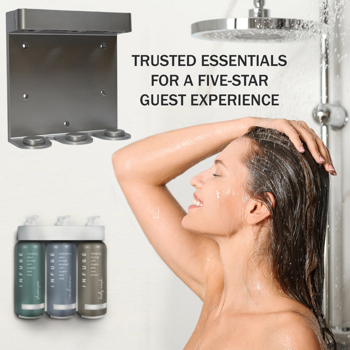 Acquavera Triple Bracket, Brushed Silver Finish