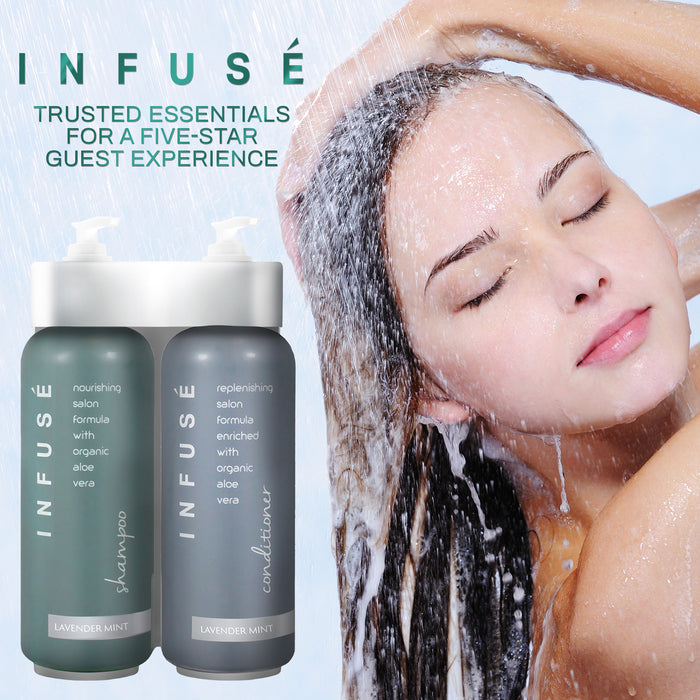 Acquavera Double Bracket (Silver) with Infuse Lavender Mint Shampoo and Body Wash