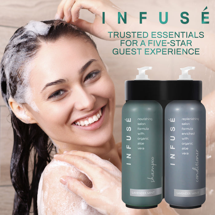 Acquavera Double Bracket (Black) with Infuse Lavender Mint Shampoo and Conditioner