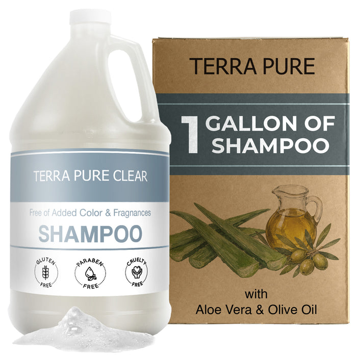 Terra Pure Clear Color and Fragrance Free Gallon Size Shampoo (Individual)