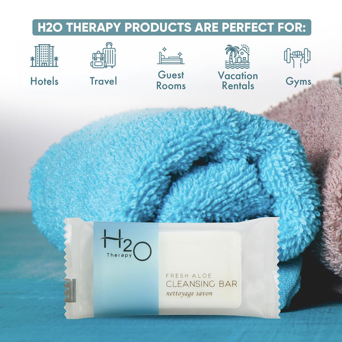 H2O Therapy Cleansing Bar, Travel Size Hotel Amenities, 0.5 oz (Case of 75)