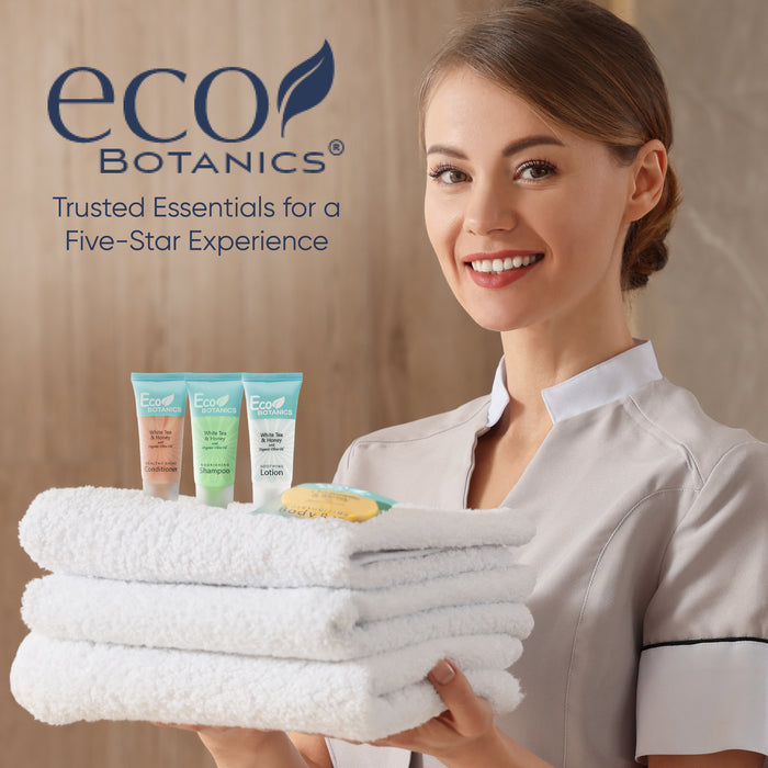 Eco Botanics Hotel Soaps and Toiletries Bulk Set | 1-Shoppe All-In-Kit Amenities for Hotels & Airbnb | 0.85 oz Hotel Shampoo, Conditioner & Lotion, 0.89 oz Bar Soap Travel Size | 200 Pieces