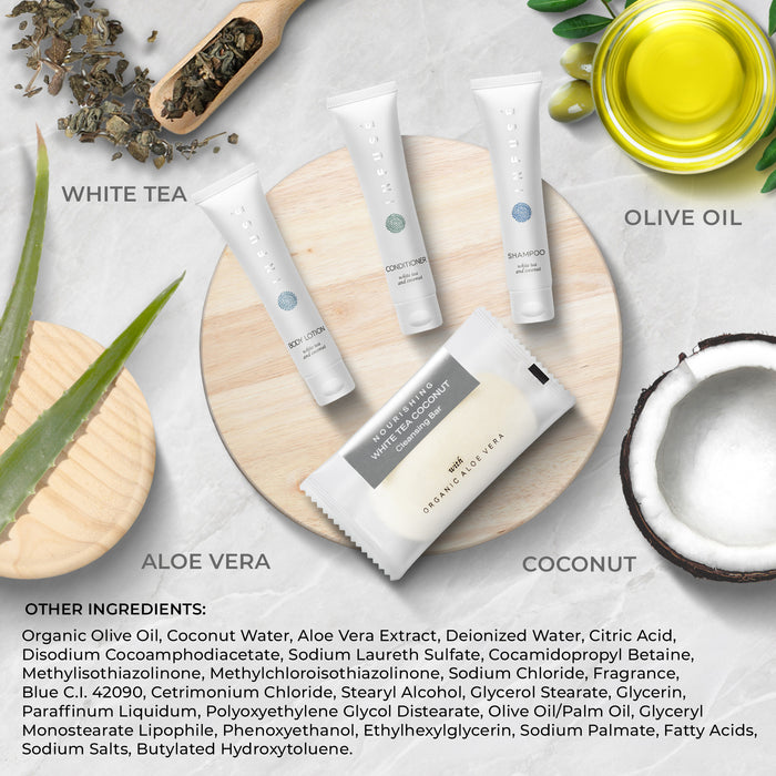 Infuse Hotel Soaps and Toiletries Bulk Set | 1-Shoppe All-In-Kit Amenities for Hotels & Airbnb | 1 oz Hotel Shampoo, Conditioner & Lotion, 40 grams Bar Soap Travel Size | 200 Pieces