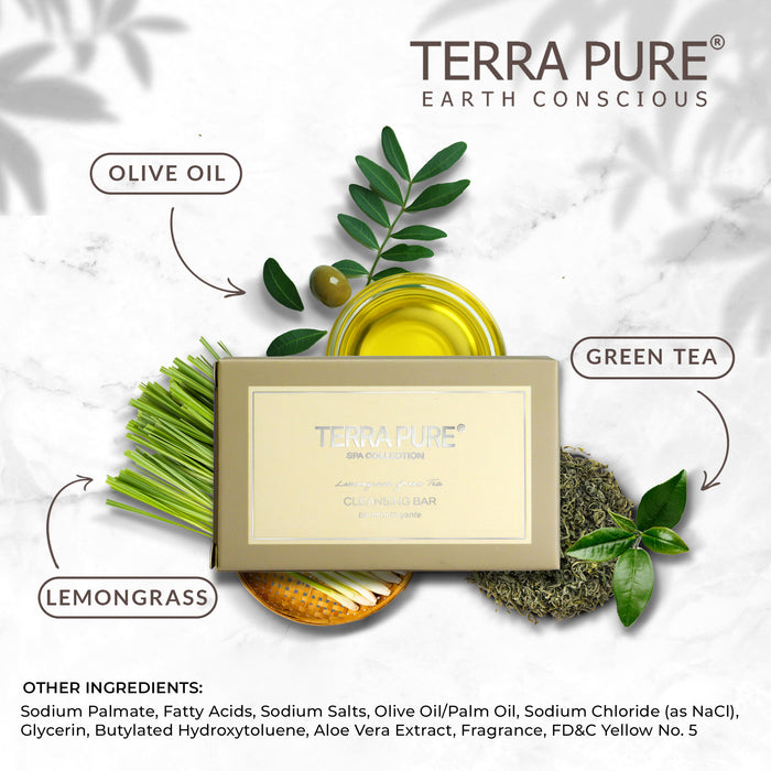 Terra Pure Spa Collection Bulk Set Toiletries | Amenities for Guest Hospitality, Vacation Rental Properties, AirBnBs, Gyms, Airport |Luxury Travel-Size Hotel Cleansing Bar Wash 1.76 oz (Case of 100)