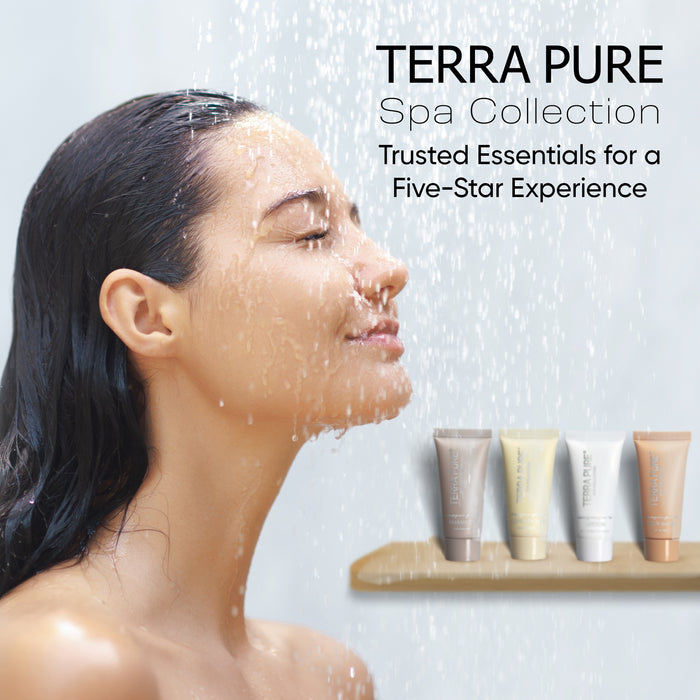 Terra Pure Spa Collection Bulk Set Toiletries| 1-Shoppe All-In-Kit Amenities for Hotels & Airbnb | 0.85 oz Hotel Shampoo & Conditioner, Body Wash & Lotion Travel Size Tubes| 80 Pieces