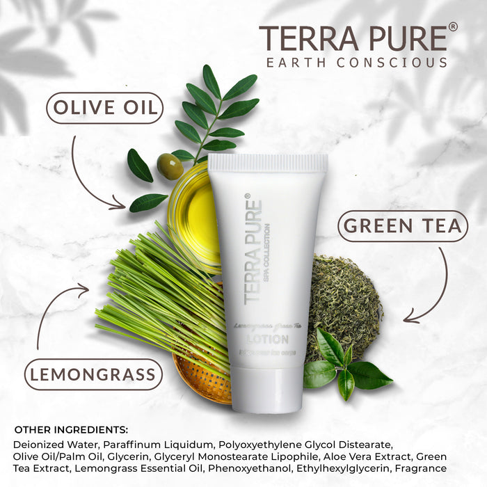 Terra Pure Spa Collection Bulk Set Toiletries | Amenities for Guest Hospitality, Vacation Rental Properties, AirBnBs, Gyms, Airport |Luxury Travel-Size Hotel Lotion 0.85 oz Tubes (Case of 100)