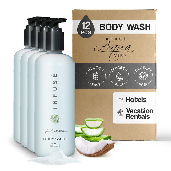 Infusé White Tea and Coconut Body Wash Acquavera Bracket 400 ml Case of 12