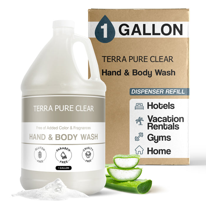 Pure Clean Transparent Terra Pure Clear Color and Fragrance Free Gallon Size Hand & Body Wash ...