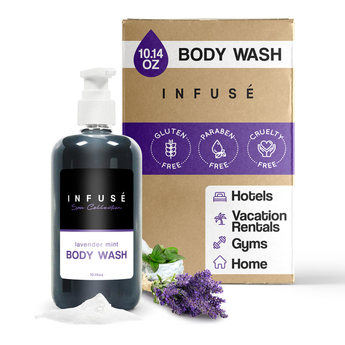 Infuse Lavender Mint Body Wash | Spa Collection | Hotel Amenities in Pump Bottle | 10.14 oz. / 300 ml (Single Bottle)