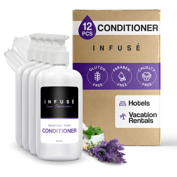 Infuse Lavender Mint Conditioner | Spa Collection | Hotel Amenities in Pump Bottle | 10.14 oz. / 300 ml (Case of 12)