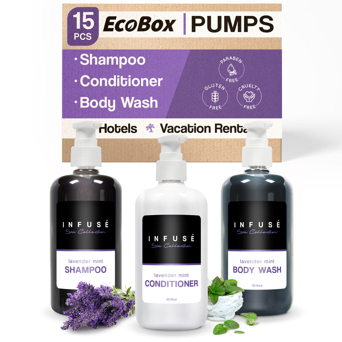 A 15 Piece EcoBox All-in-Kit of our Infuse Lavender Mint 10.14 oz. 300 ...