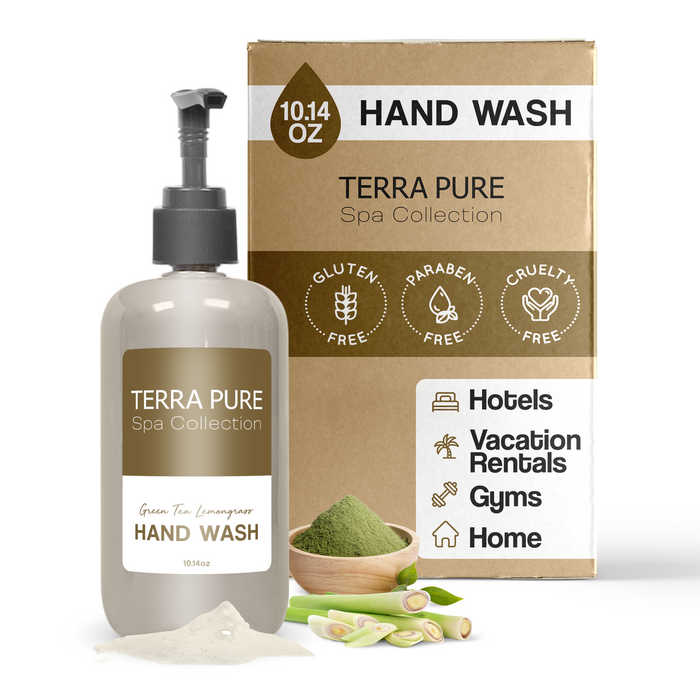 Terra Pure Green Tea Hand Wash | Spa Collection | Hotel Amenities in Pump Bottle | 10.14 oz. / 300 ml (Single Bottle)