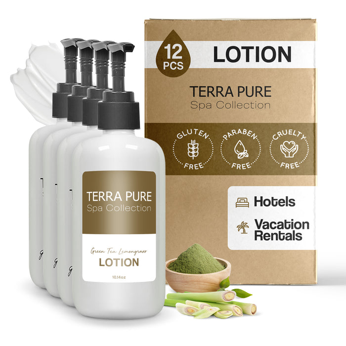 Terra Pure Lotion | Spa Collection | Hotel Amenities in Pump Bottle | 10.14 oz. / 300 ml (Case of 12)