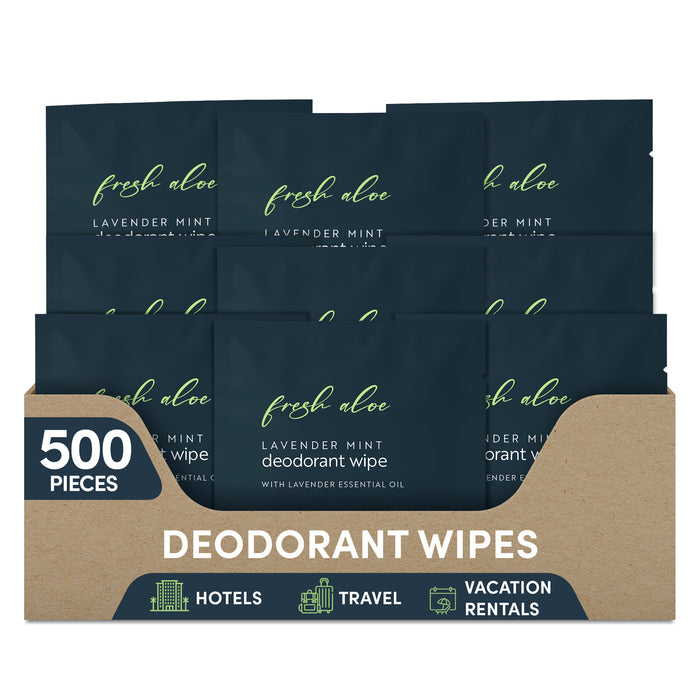 Deodorant Wipes, Individually Wrapped, 500 Count
