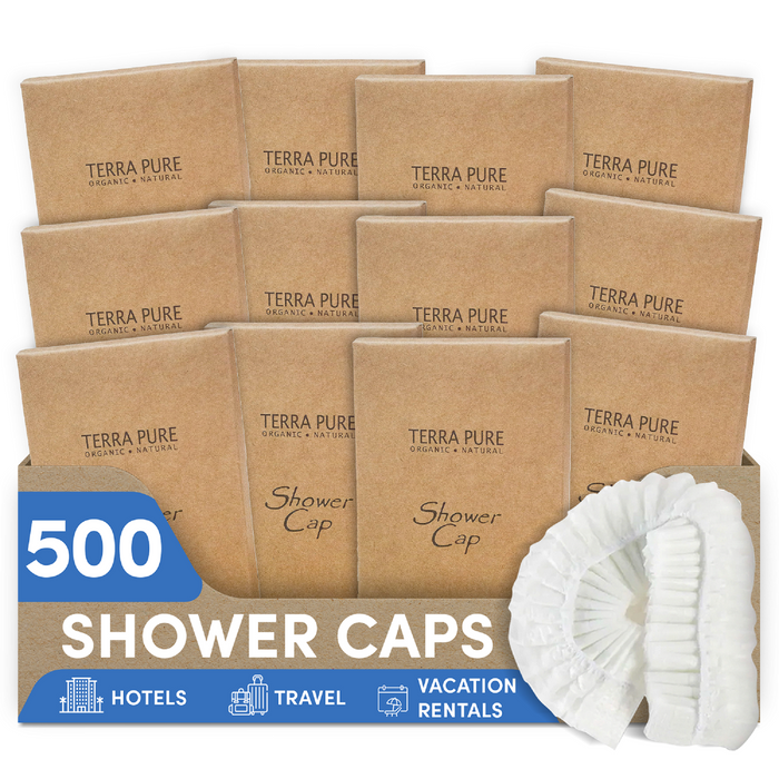 Terra Pure Green Tea Shower Cap Recycled Paper, Soy Ink Box (Case of 500)