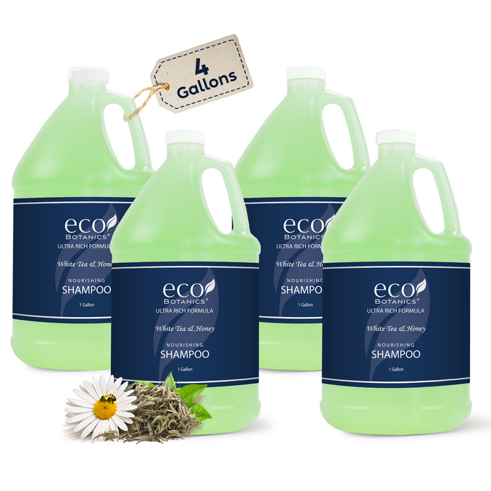 Eco Botanics Hotel Shampoo | 1 Gallon | Designed to Refill Soap Dispensers | by Terra Pure (Set of 4)