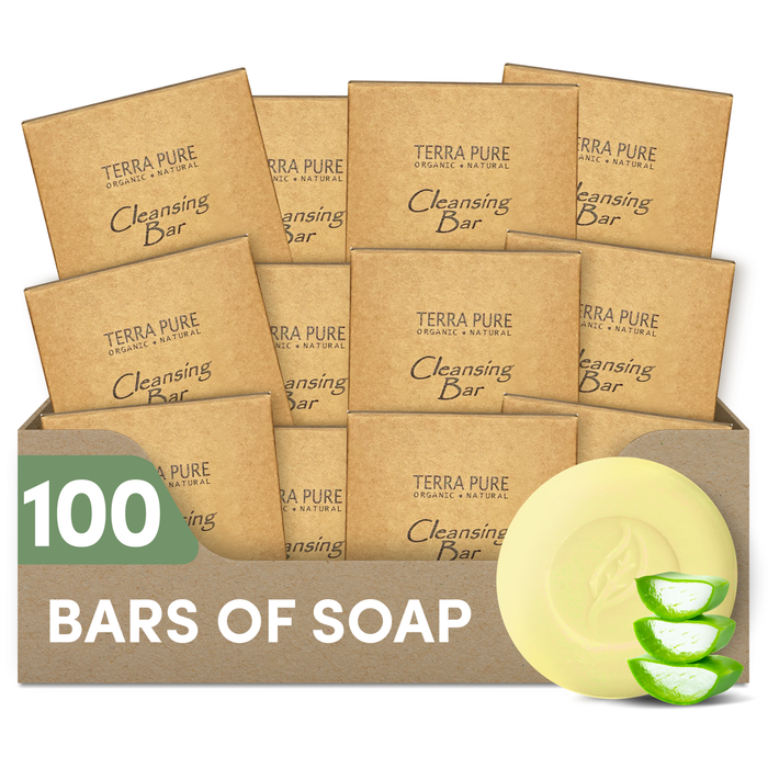 Terra Pure Boxed Bar Soap, Travel Size Hotel Amenities, 1.5 oz (Pack of 100)