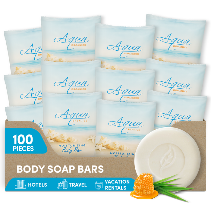 Aqua Organics Bar Soap, Travel Size Beach Hotel Amenities, 1 oz (Case of 100)