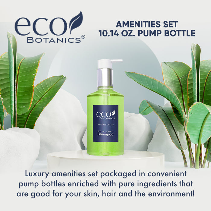 Eco Botanics Shampoo, White Tea & Honey Retail Size Hotel Amenities, 10.14 oz. (Single)