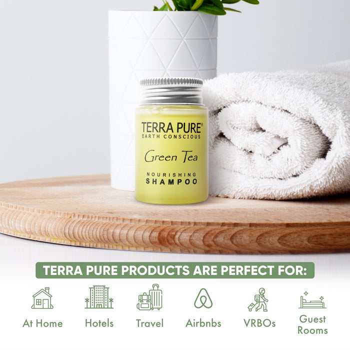 Terra Pure Shampoo, Travel Size Hotel Amenities, 1 oz. (Case of 20)