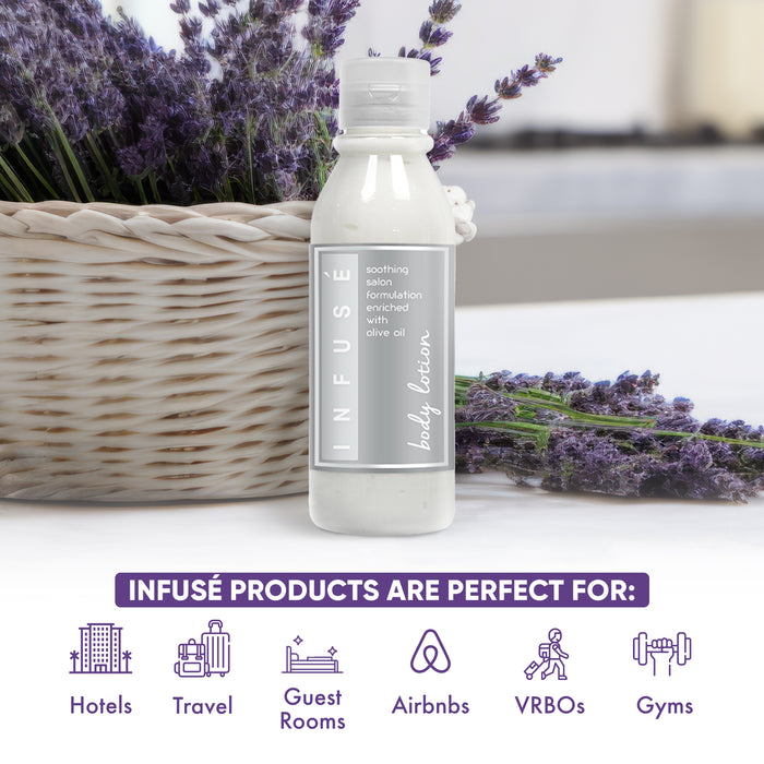 Infuse Lavender Mint Body Lotion | Made in the USA | Hotel Size Toiletries Bulk | Travel-Size 1.25 oz (Case of 240)