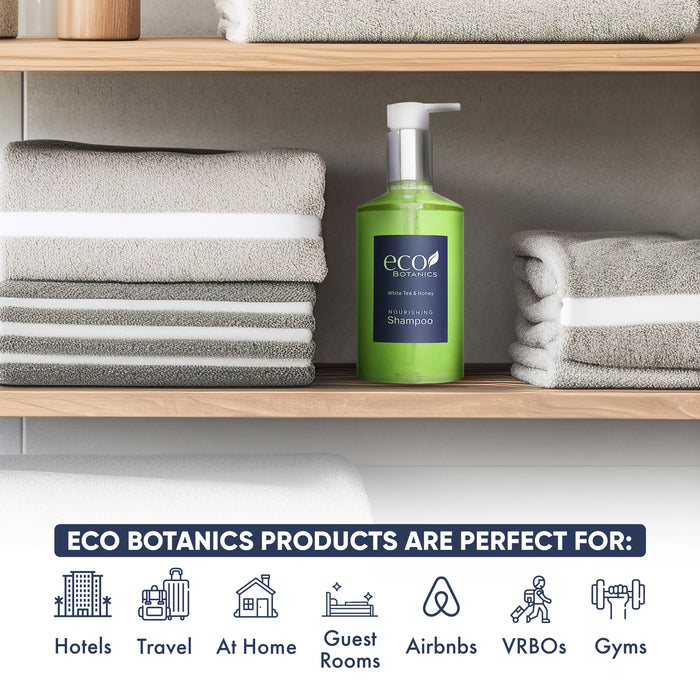 Eco Botanics Shampoo, White Tea & Honey Retail Size Hotel Amenities, 10.14 oz. (Single)