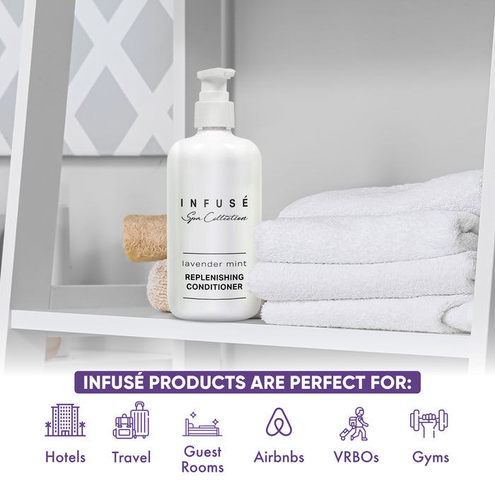 Infuse Lavender Mint Conditioner | Spa Collection | Hotel Amenities in Pump Bottle | 10.14 oz. / 300 ml (Case of 12)