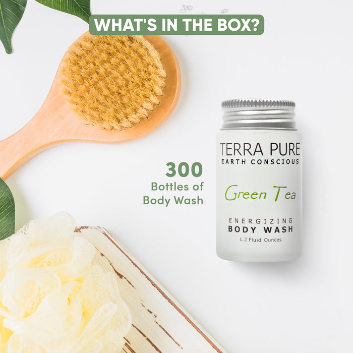 Terra Pure Green Tea Body Wash, 1.2 oz. In Jam Jar With Organic Honey And Aloe Vera (Case of 300)