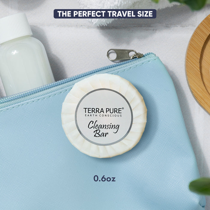 Terra Pure White Tea and Coconut Hotel Soap | Travel Size Toiletries Bulk Set for Airbnb Essentials | 0.6oz Bar Soap | 100 Pieces