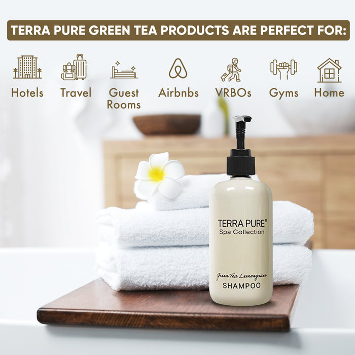 Terra Pure Shampoo | Spa Collection | Hotel Amenities in Pump Bottle | 10.14 oz. / 300 ml (Single Bottle)