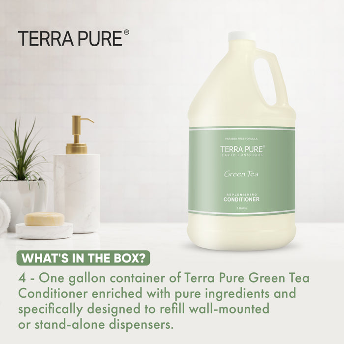 Terra Pure Hotel Conditioner | Four Gallons | Designed to Refill Soap Dispensers | by Terra Pure (Set of 4)